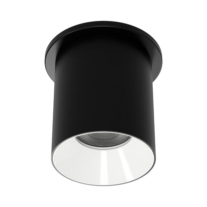 Zoron Round Outdoor LED Flush Mount Ceiling Light in Black/White.