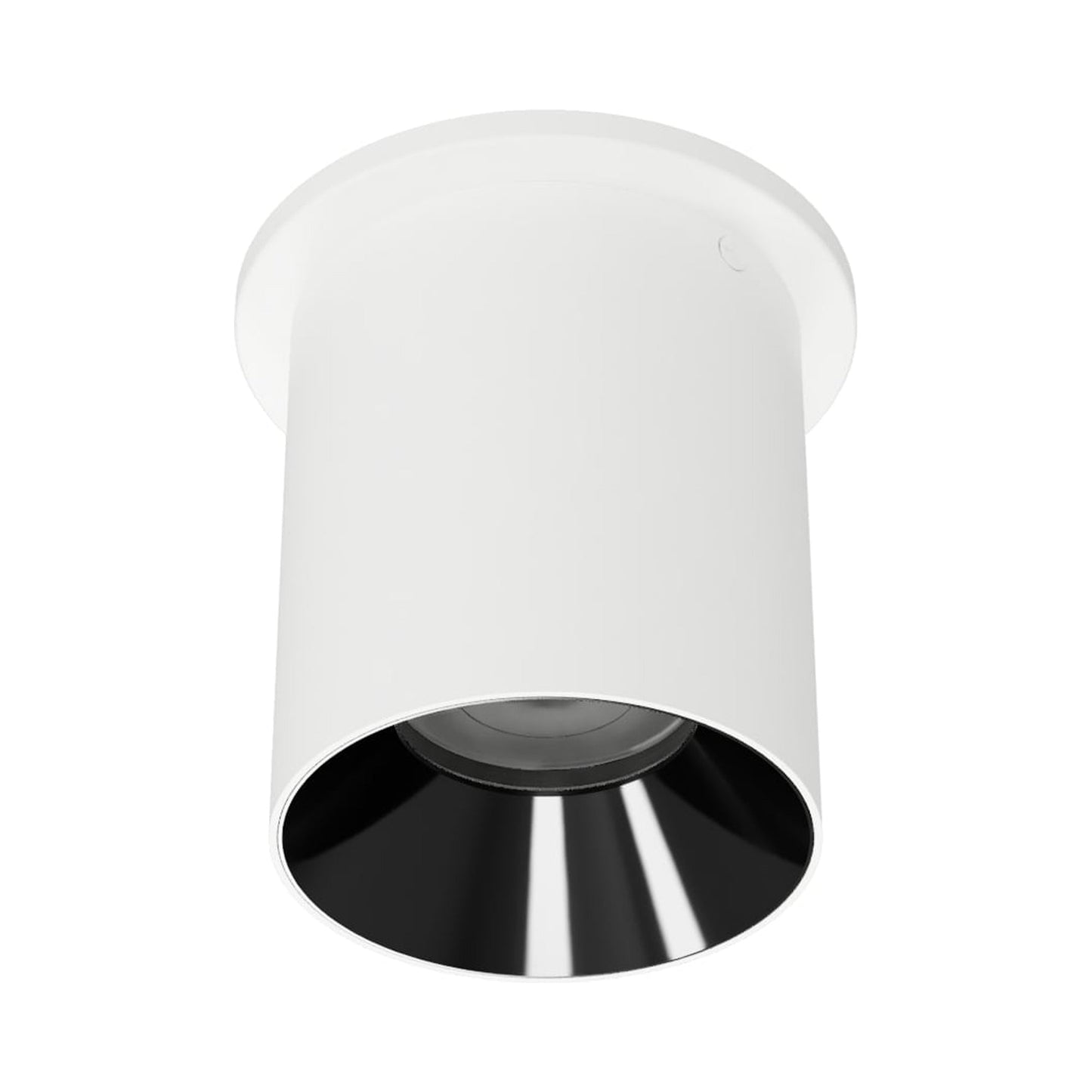Zoron Round Outdoor LED Flush Mount Ceiling Light in White/Black.