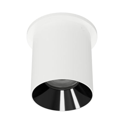 Zoron Round Outdoor LED Flush Mount Ceiling Light in White/Black.