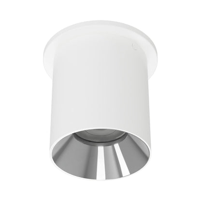 Zoron Round Outdoor LED Flush Mount Ceiling Light in White/Chrome.