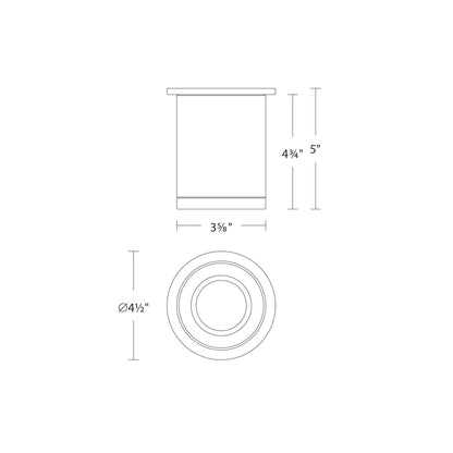 Zoron Round Outdoor LED Flush Mount Ceiling Light - line drawing.