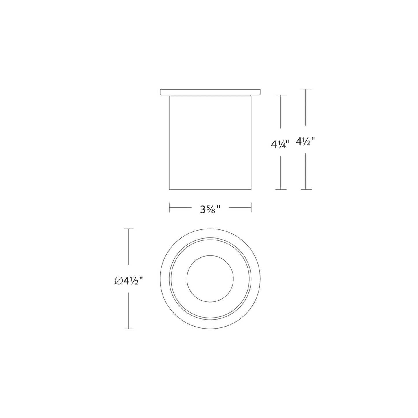 Zoron Round Outdoor LED Flush Mount Ceiling Light - line drawing.