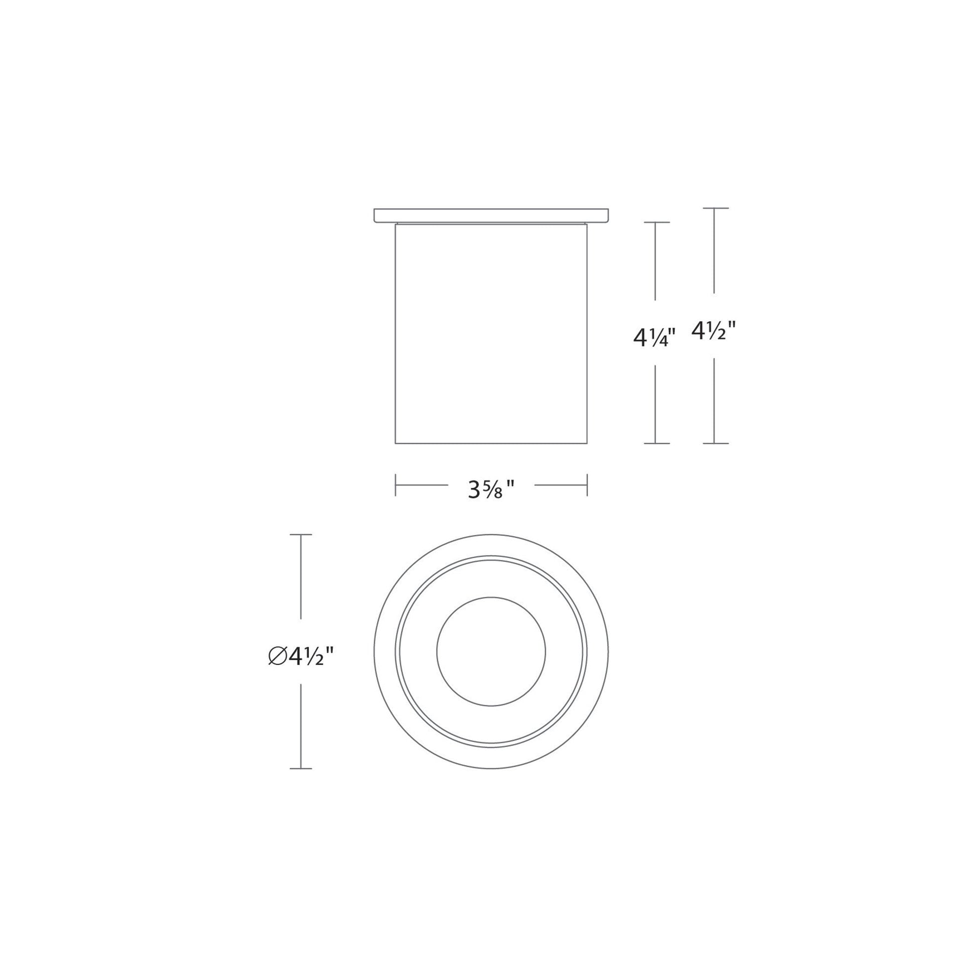 Zoron Round Outdoor LED Flush Mount Ceiling Light - line drawing.