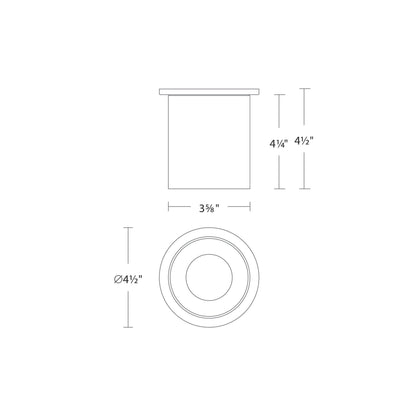Zoron Round Outdoor LED Flush Mount Ceiling Light - line drawing.