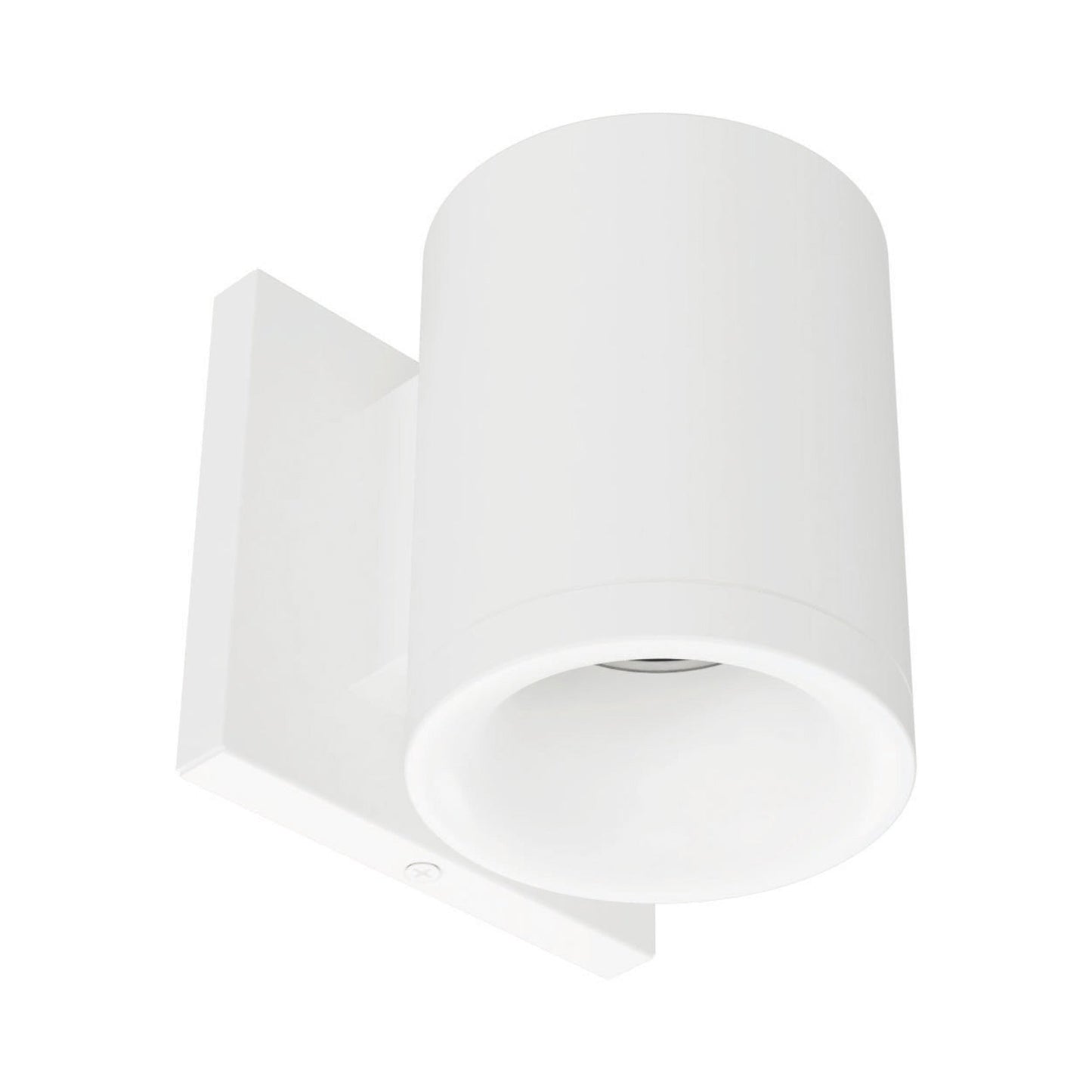 Zoron Round Outdoor LED Wall Light in Arc White.
