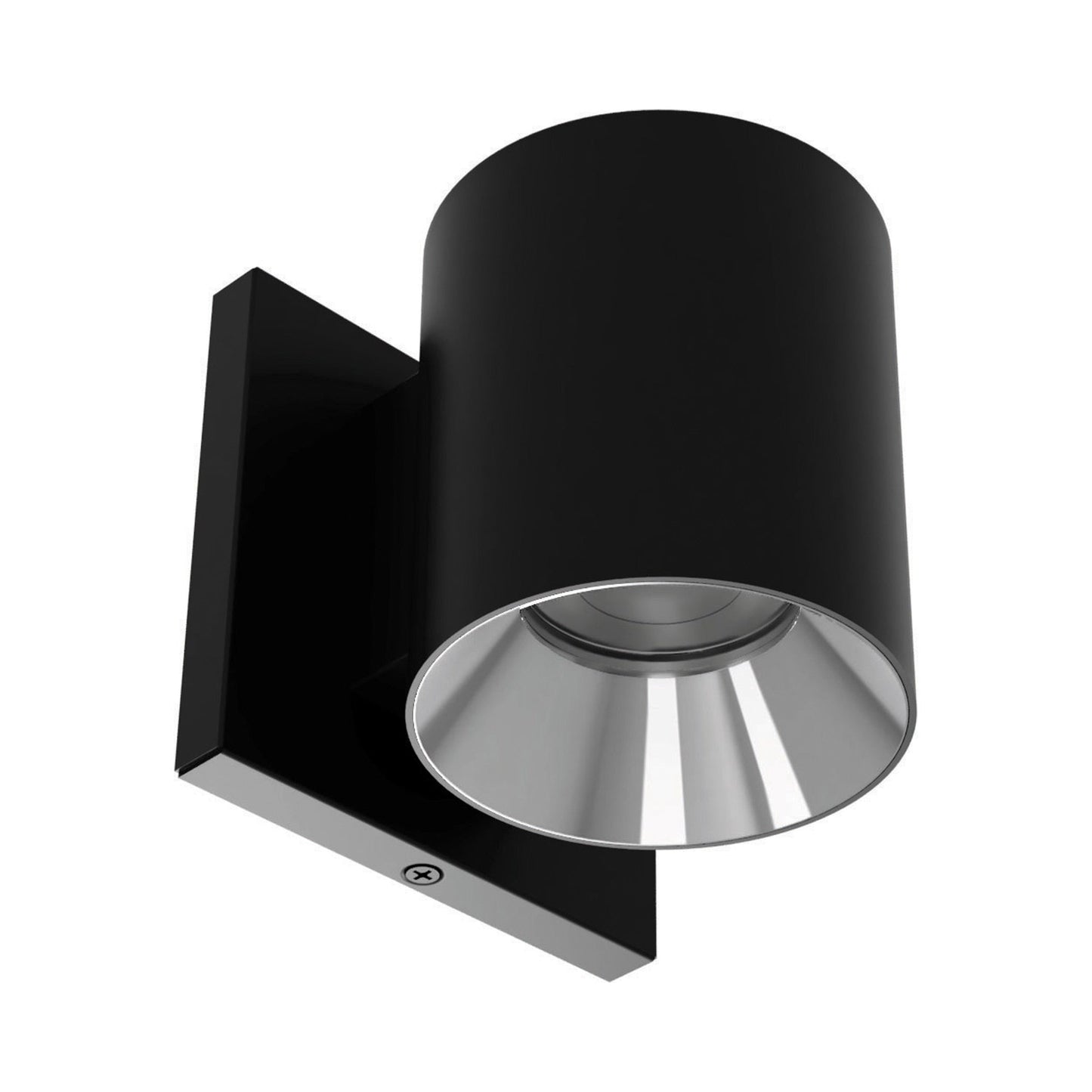 Zoron Round Outdoor LED Wall Light in Black/Chrome.