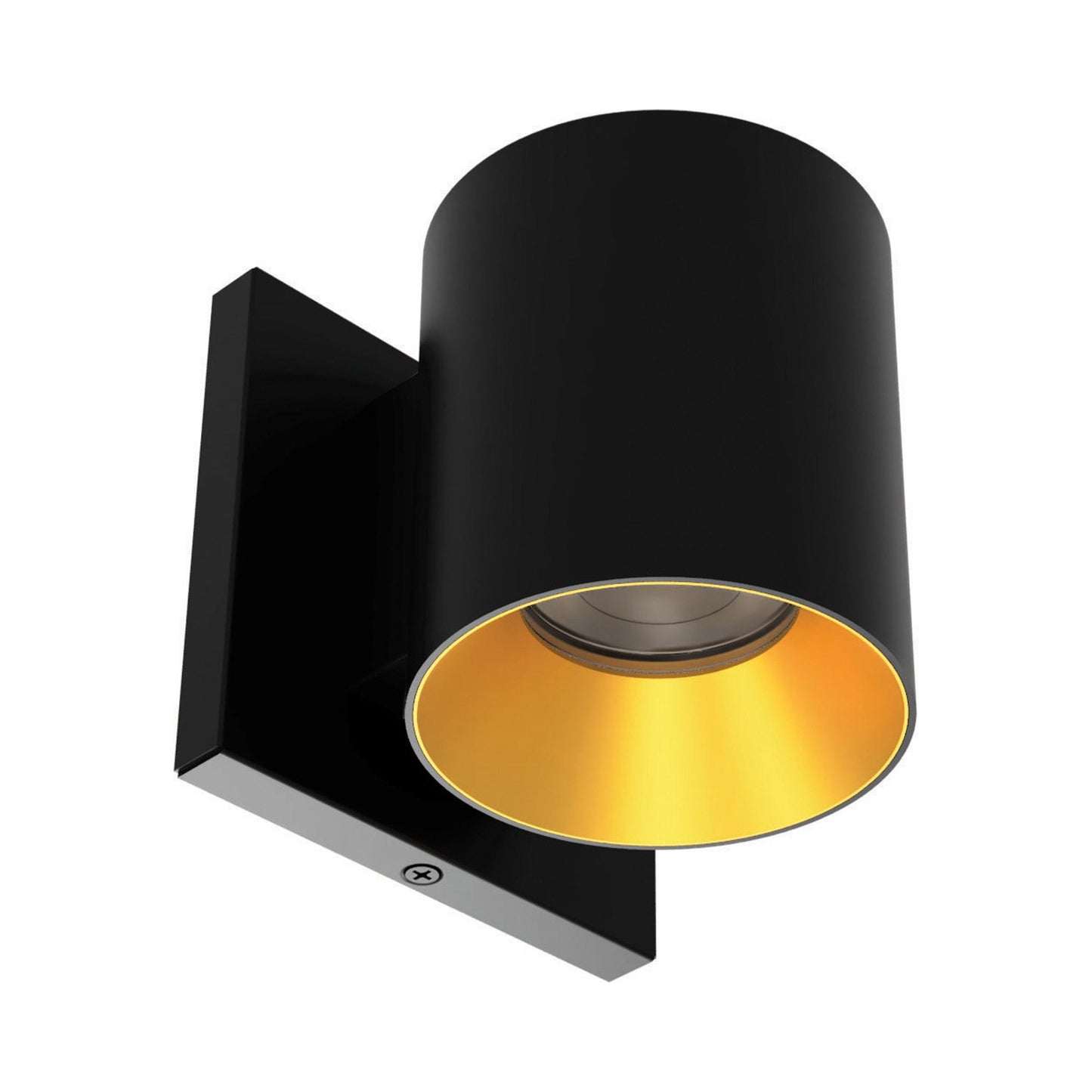 Zoron Round Outdoor LED Wall Light in Black/Gold.