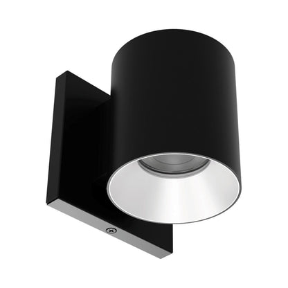 Zoron Round Outdoor LED Wall Light in Black/Haze.