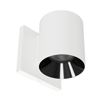 Zoron Round Outdoor LED Wall Light in White/Black.