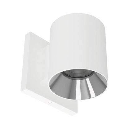 Zoron Round Outdoor LED Wall Light in White/Chrome.