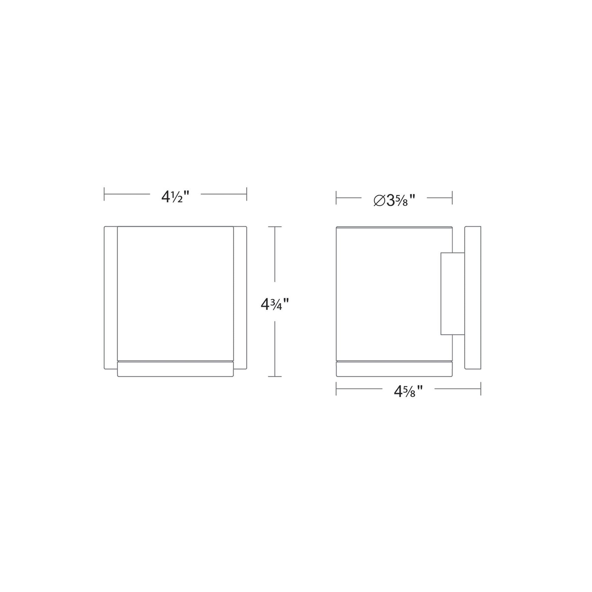 Zoron Round Outdoor LED Wall Light - line drawing.