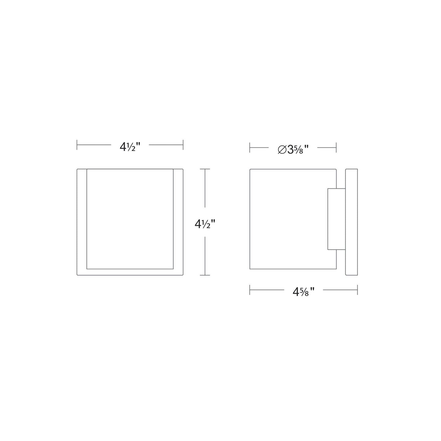 Zoron Round Outdoor LED Wall Light - line drawing.