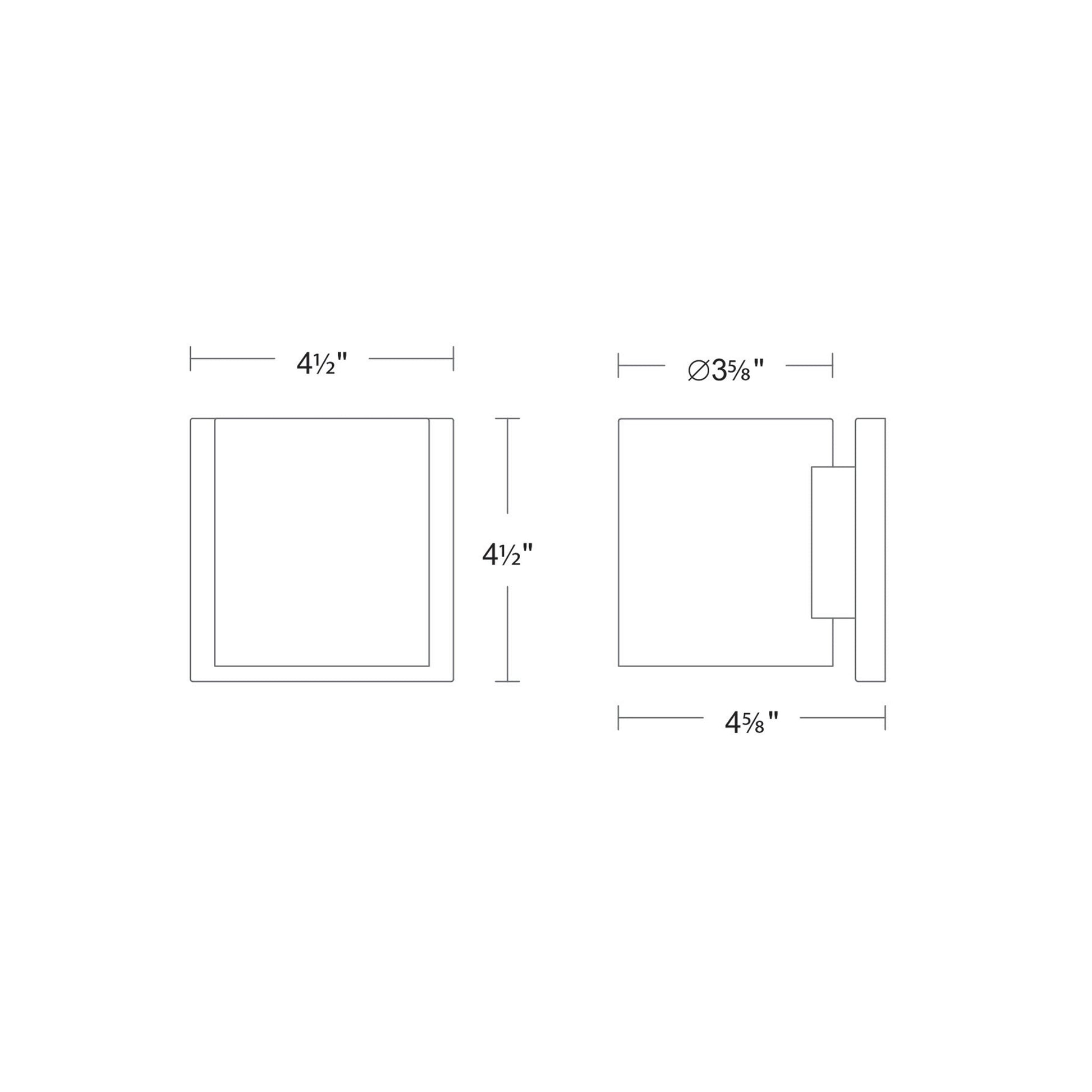 Zoron Round Outdoor LED Wall Light - line drawing.