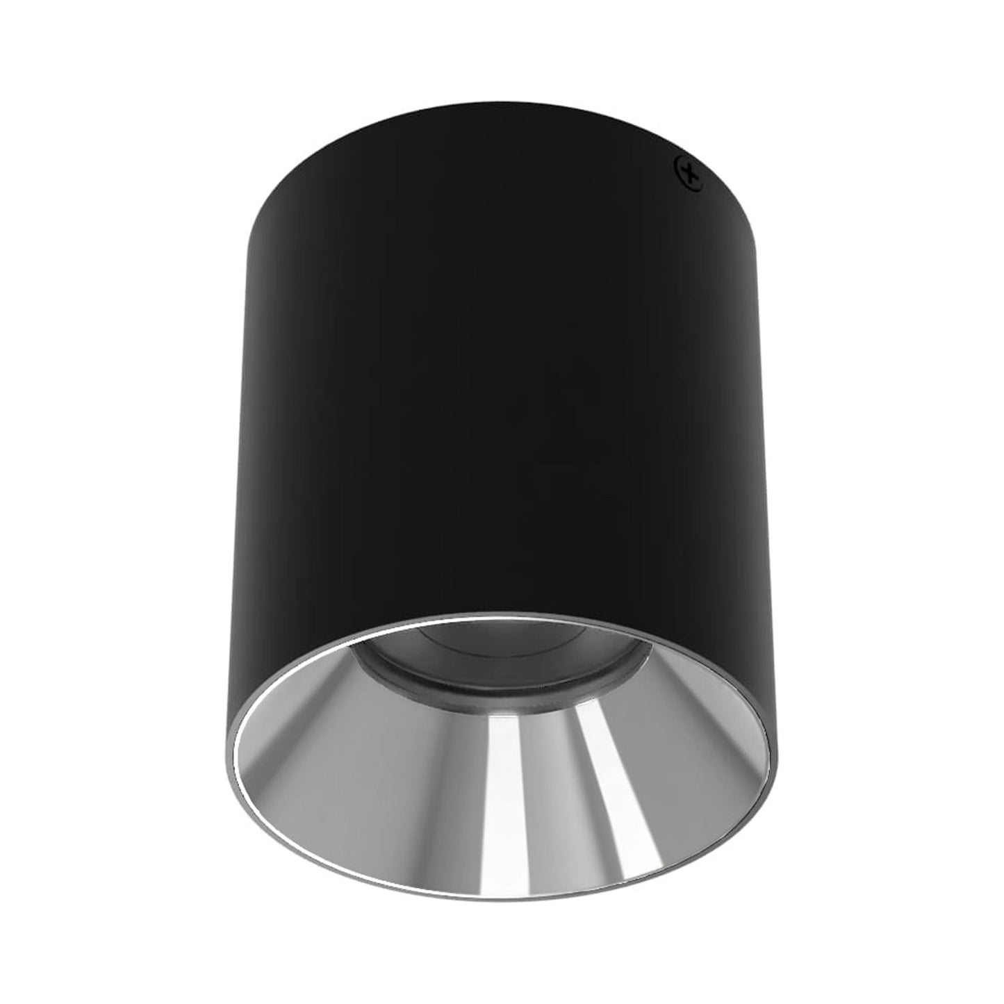 Zoron Round Trimless Outdoor LED Flush Mount Ceiling Light in Black/Chrome.