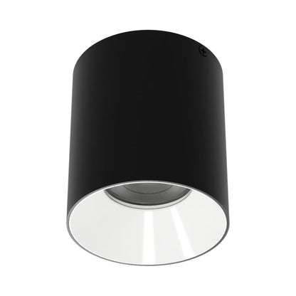 Zoron Round Trimless Outdoor LED Flush Mount Ceiling Light in Black/White.