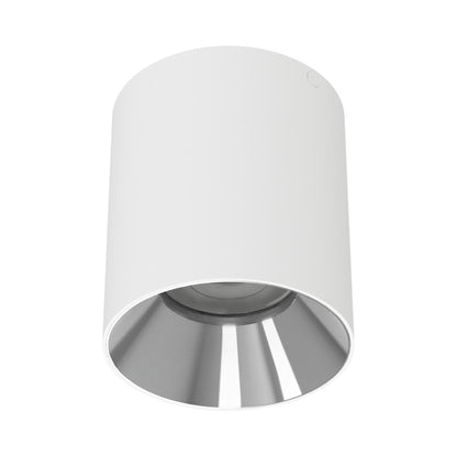 Zoron Round Trimless Outdoor LED Flush Mount Ceiling Light in White/Chrome.