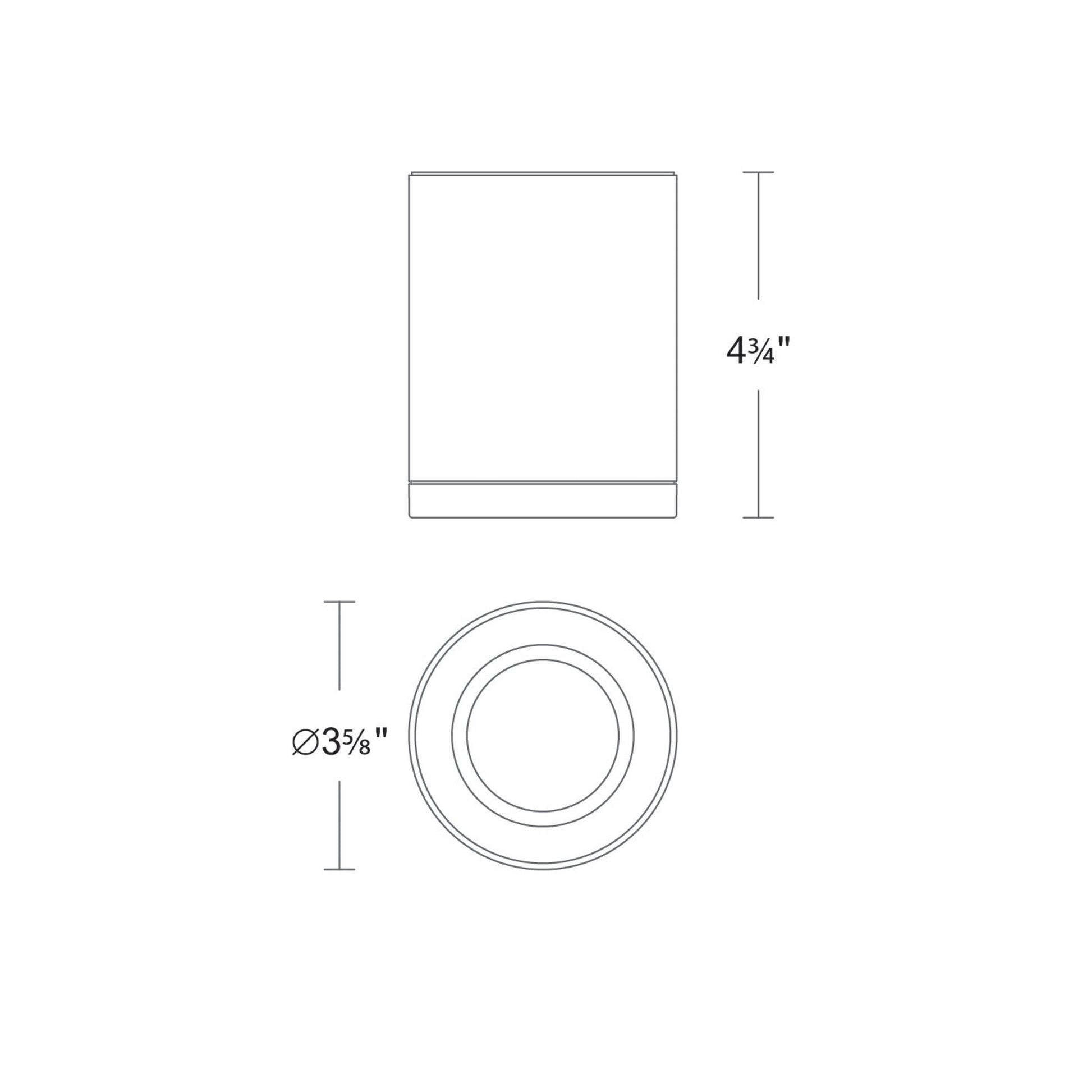 Zoron Round Trimless Outdoor LED Flush Mount Ceiling Light - line drawing.