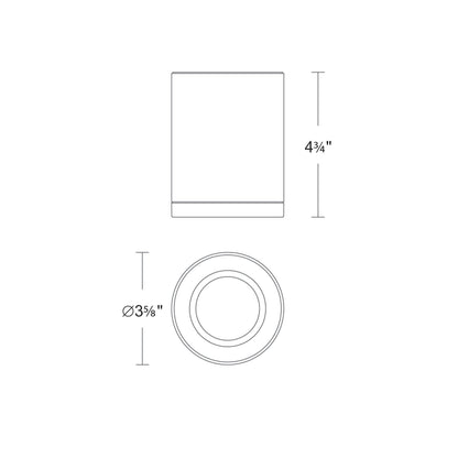 Zoron Round Trimless Outdoor LED Flush Mount Ceiling Light - line drawing.