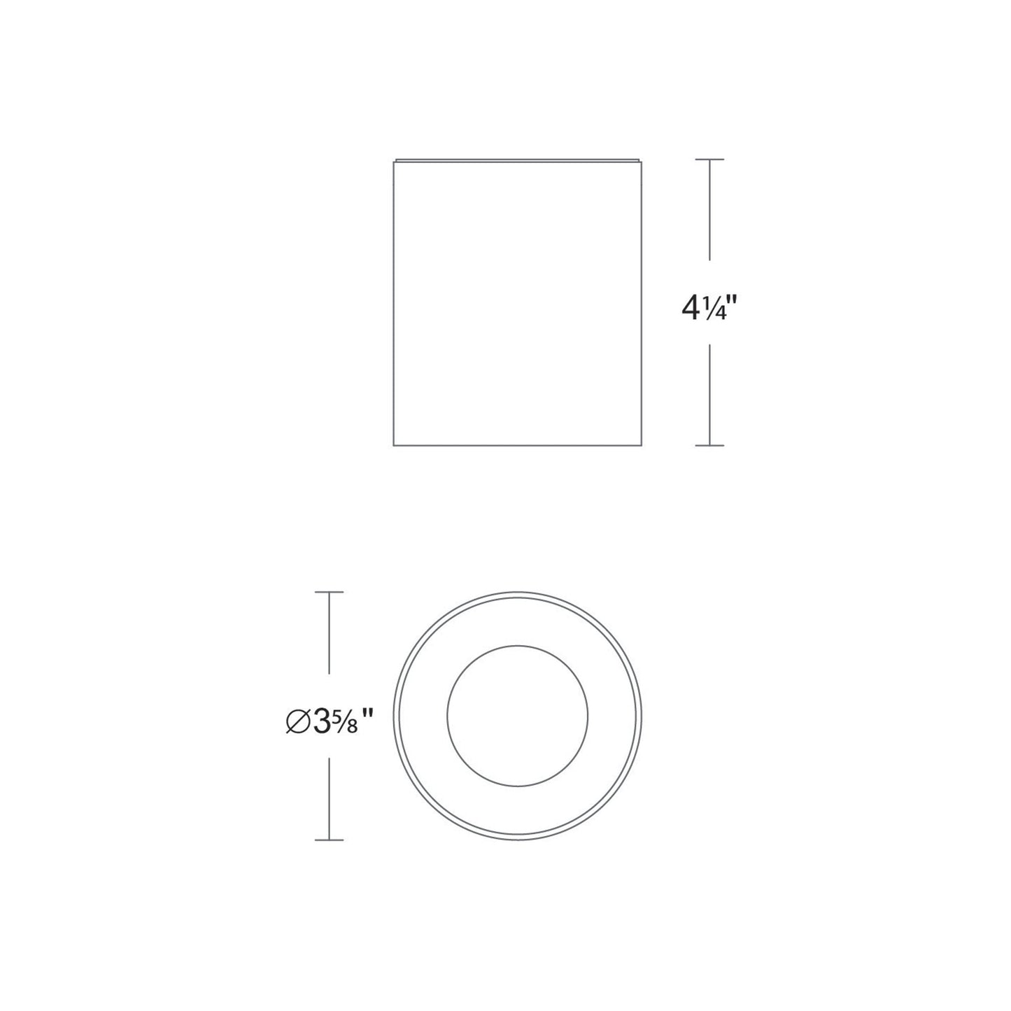 Zoron Round Trimless Outdoor LED Flush Mount Ceiling Light - line drawing.