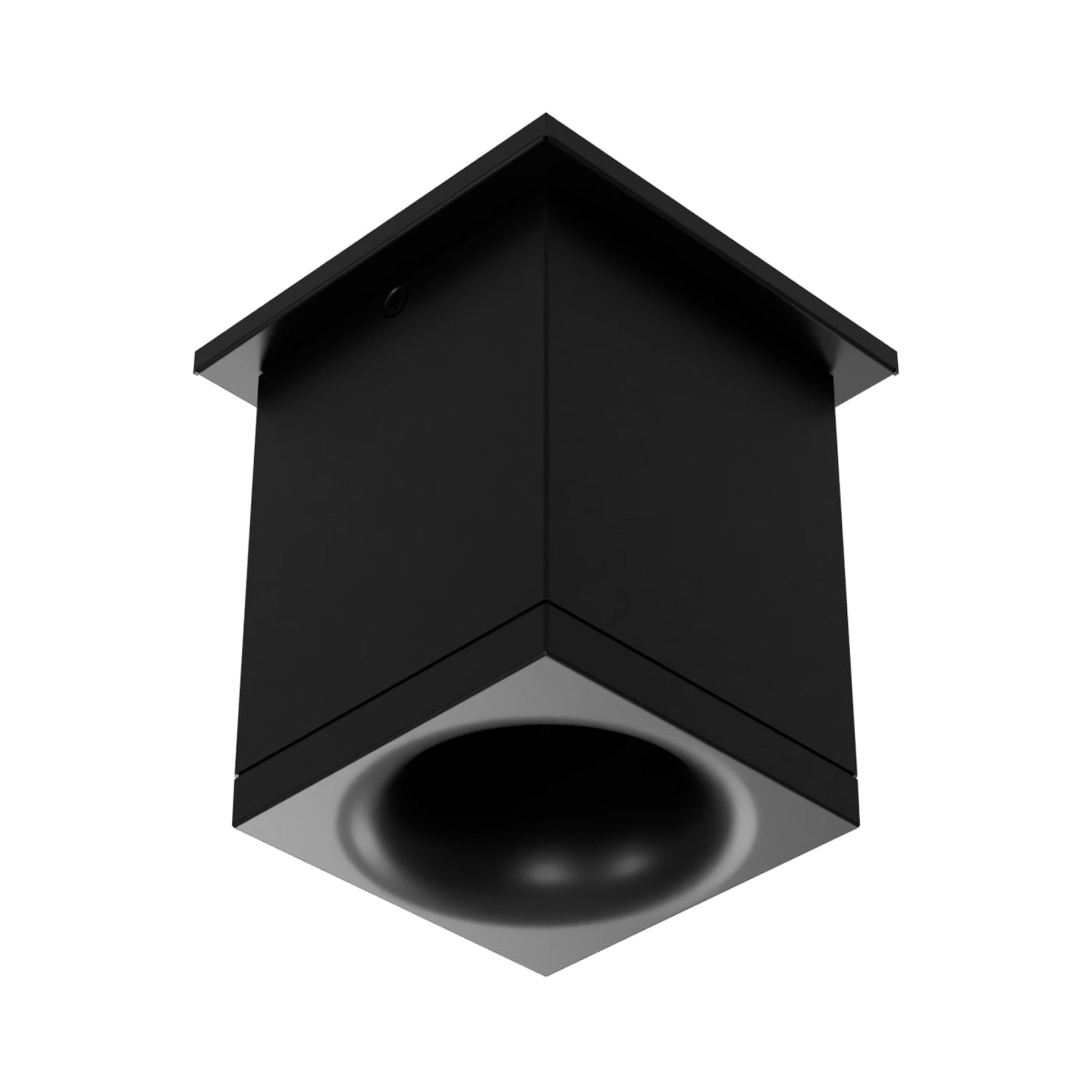 Zoron Square Outdoor LED Flush Mount Ceiling Light in Arc Black.