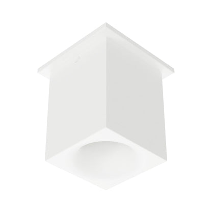 Zoron Square Outdoor LED Flush Mount Ceiling Light in Arc White.
