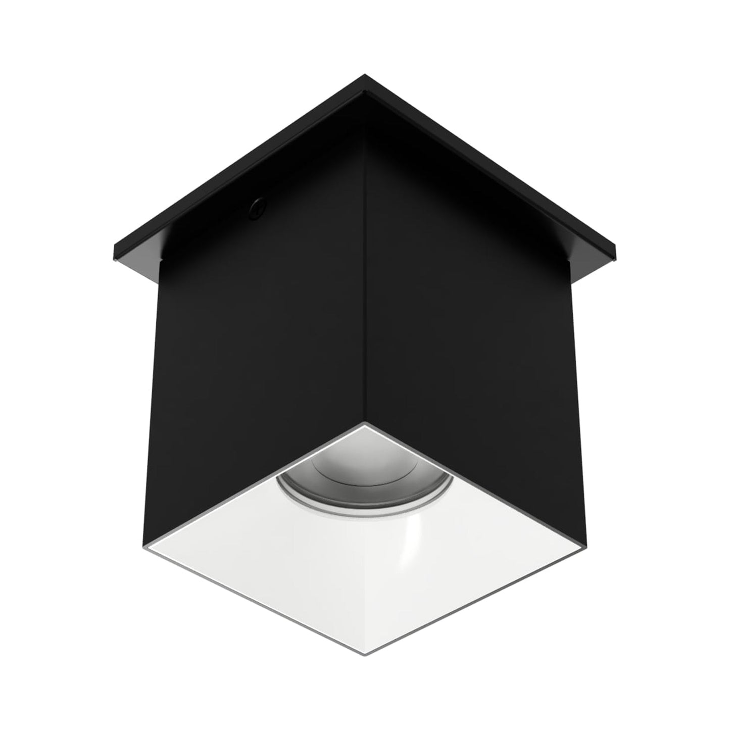 Zoron Square Outdoor LED Flush Mount Ceiling Light in Black/White.