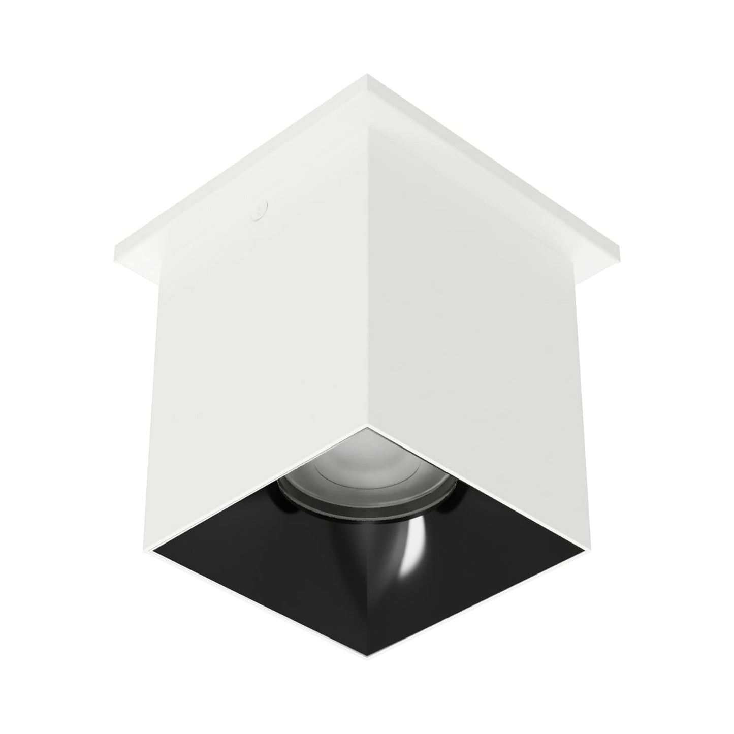 Zoron Square Outdoor LED Flush Mount Ceiling Light in White/Black.