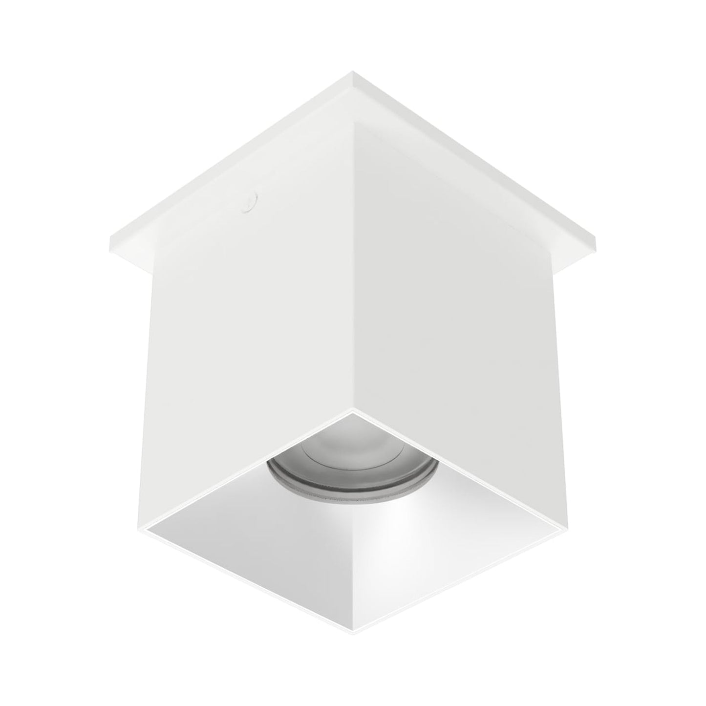 Zoron Square Outdoor LED Flush Mount Ceiling Light in White/Haze.