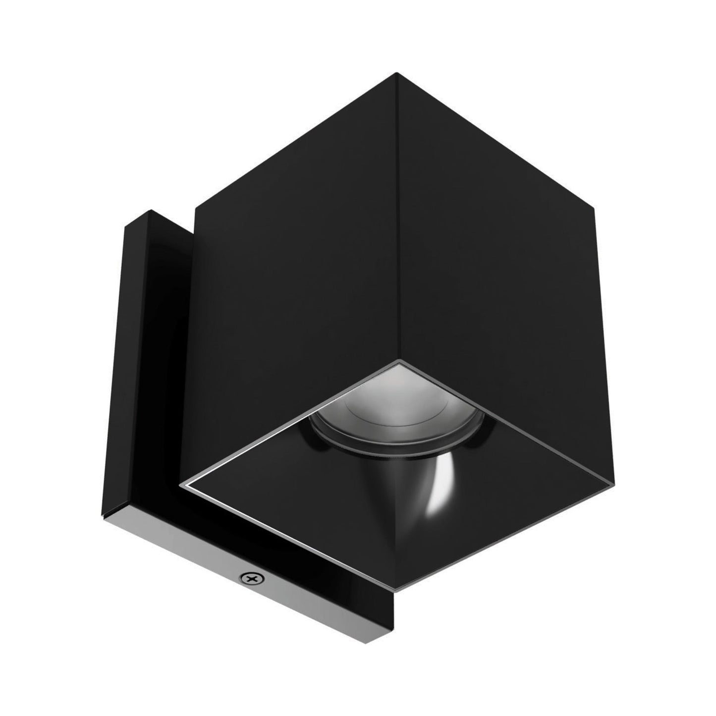 Zoron Square Outdoor LED Wall Light in Black/Black.