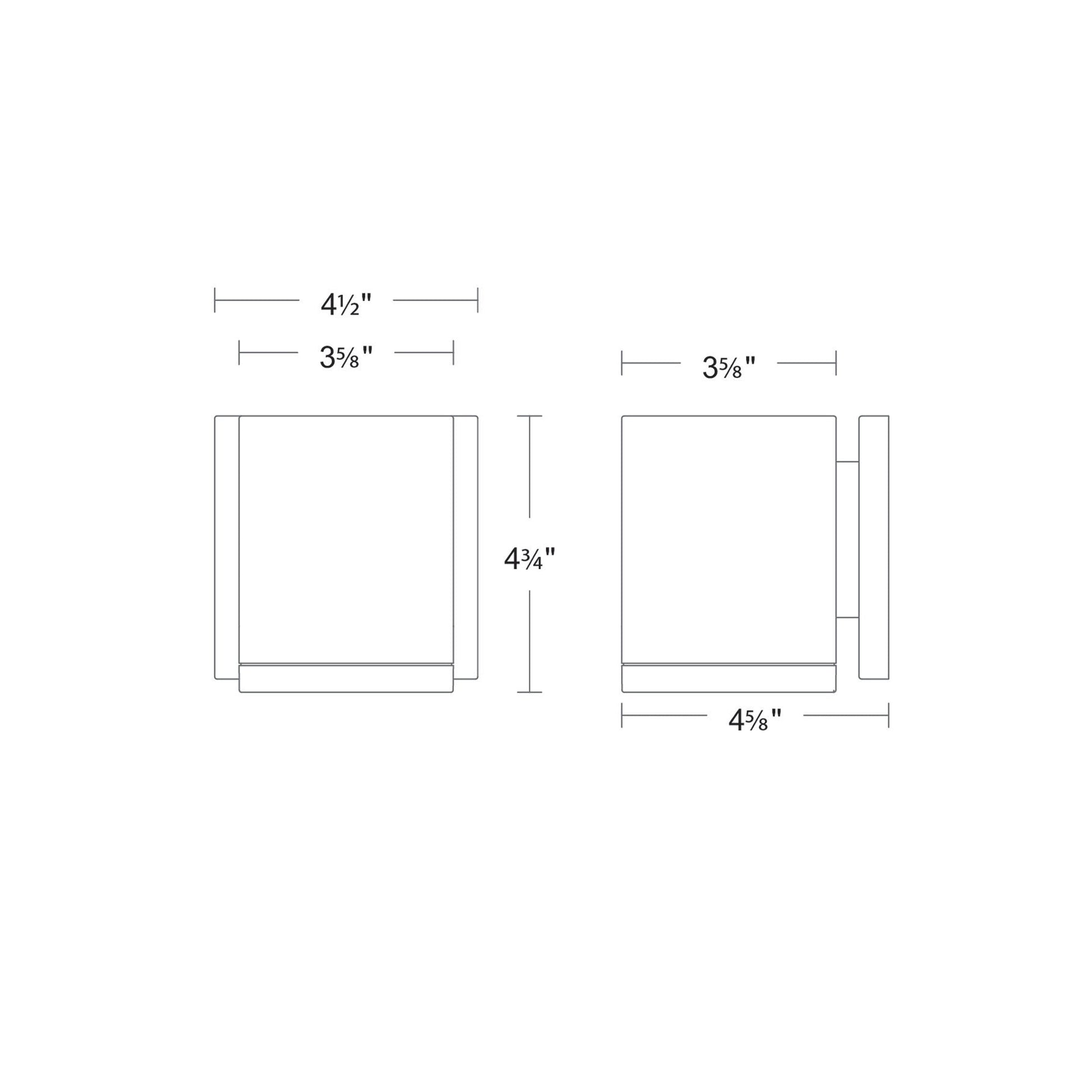Zoron Square Outdoor LED Wall Light - line drawing.
