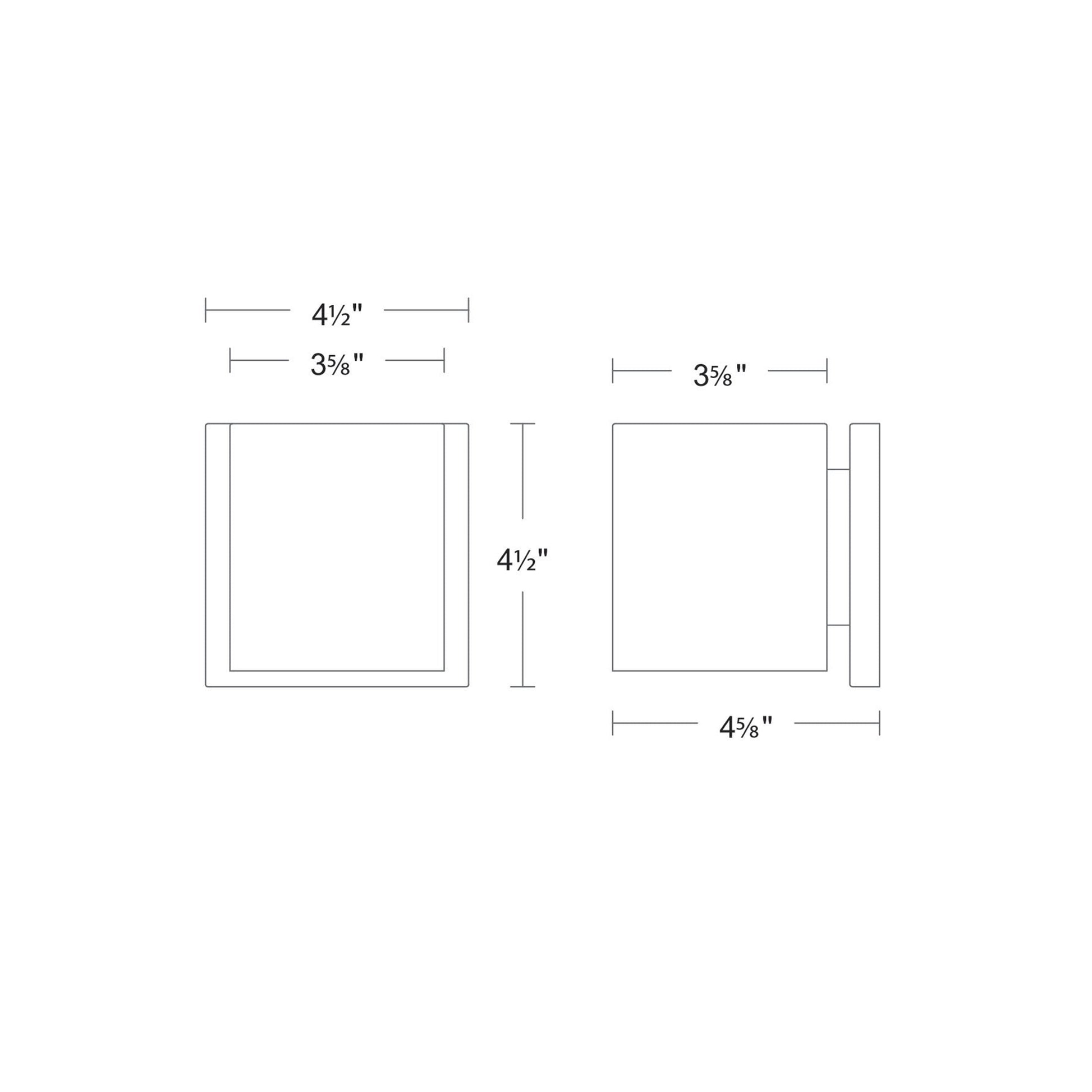 Zoron Square Outdoor LED Wall Light - line drawing.