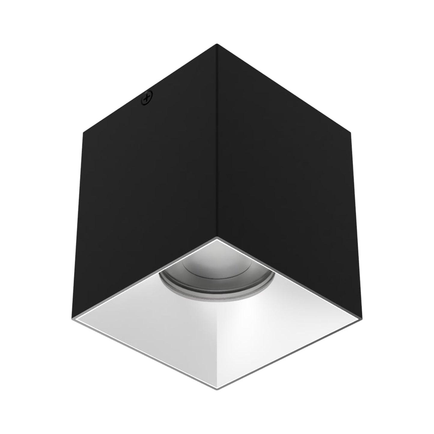 Zoron Square Trimless Outdoor LED Flush Mount Ceiling Light in Black/Haze.