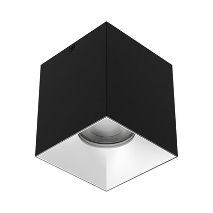 Zoron Square Trimless Outdoor LED Flush Mount Ceiling Light in Black/Haze.