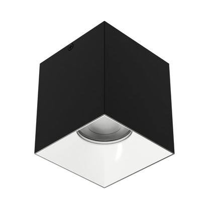 Zoron Square Trimless Outdoor LED Flush Mount Ceiling Light in Black/White.