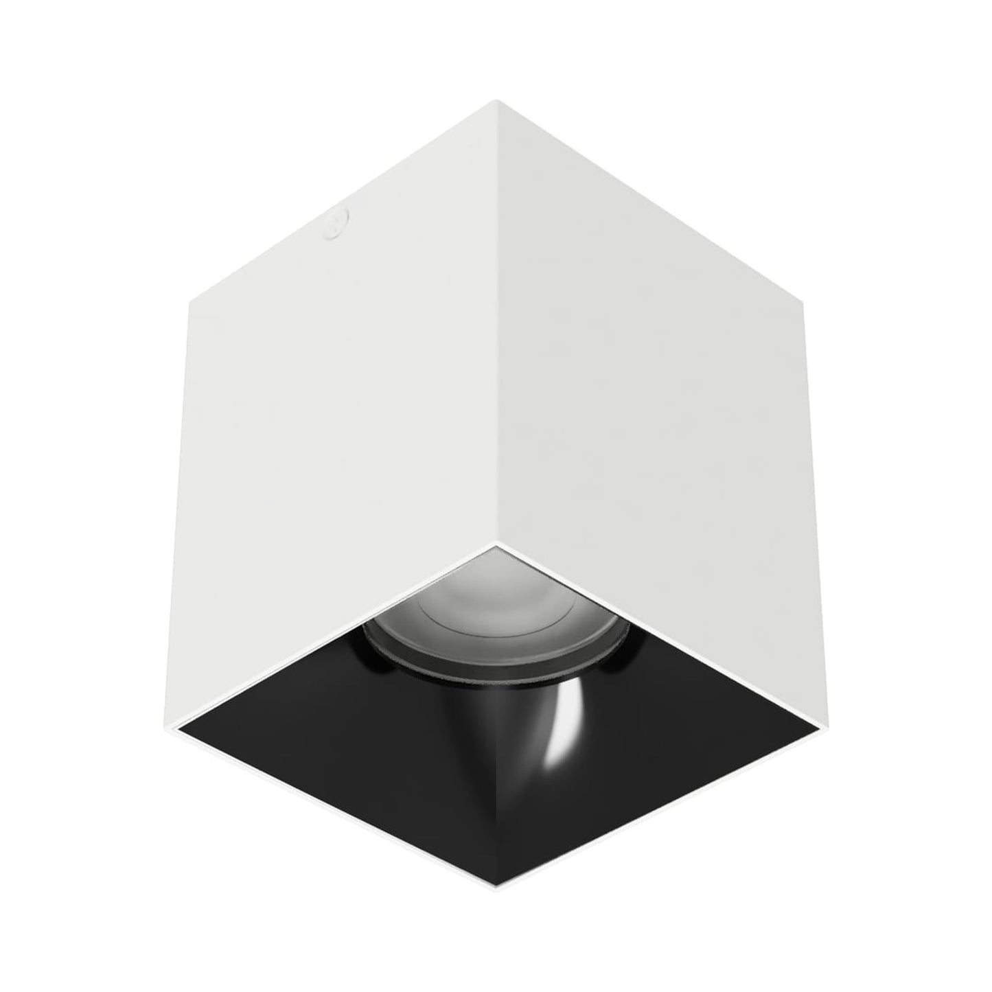 Zoron Square Trimless Outdoor LED Flush Mount Ceiling Light in White/Black.