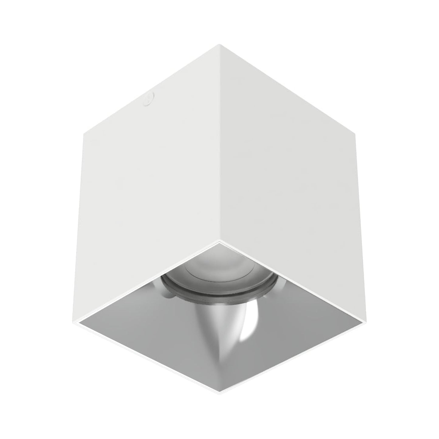 Zoron Square Trimless Outdoor LED Flush Mount Ceiling Light in White/Chrome.