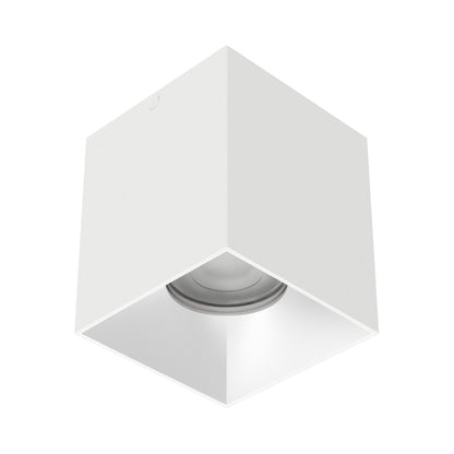 Zoron Square Trimless Outdoor LED Flush Mount Ceiling Light in White/Haze.