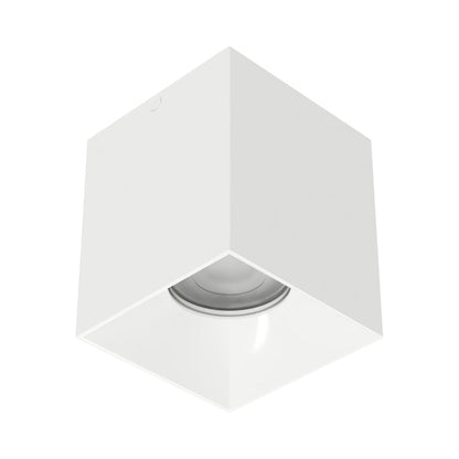 Zoron Square Trimless Outdoor LED Flush Mount Ceiling Light in White/White.