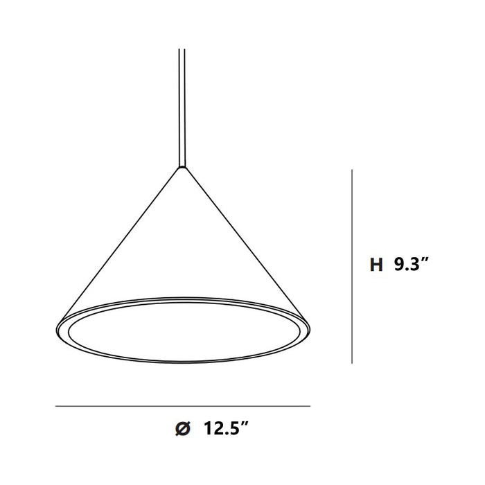 Annular LED Pendant Light - line drawing.