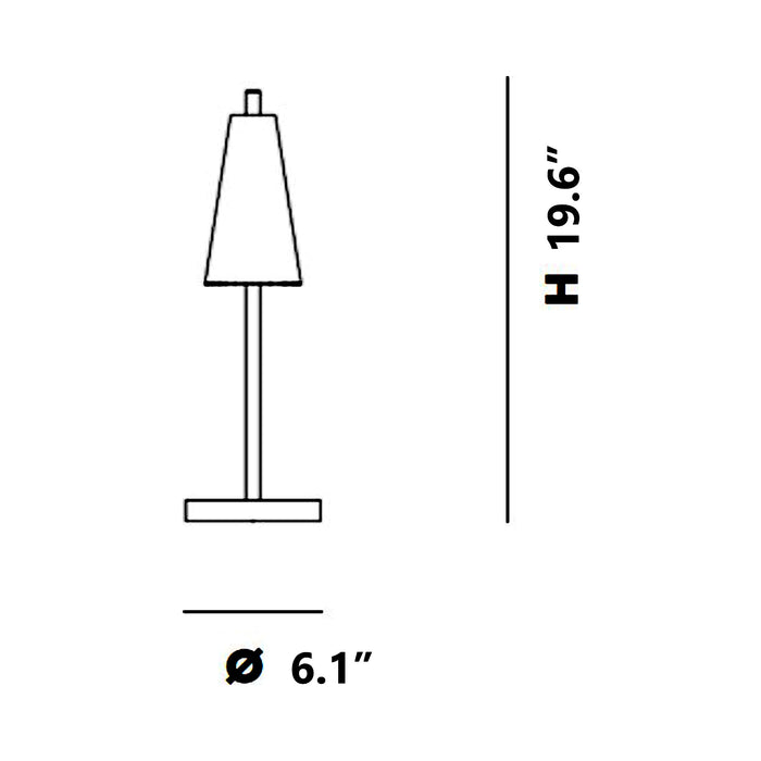 Cono Table Lamp - line drawing.