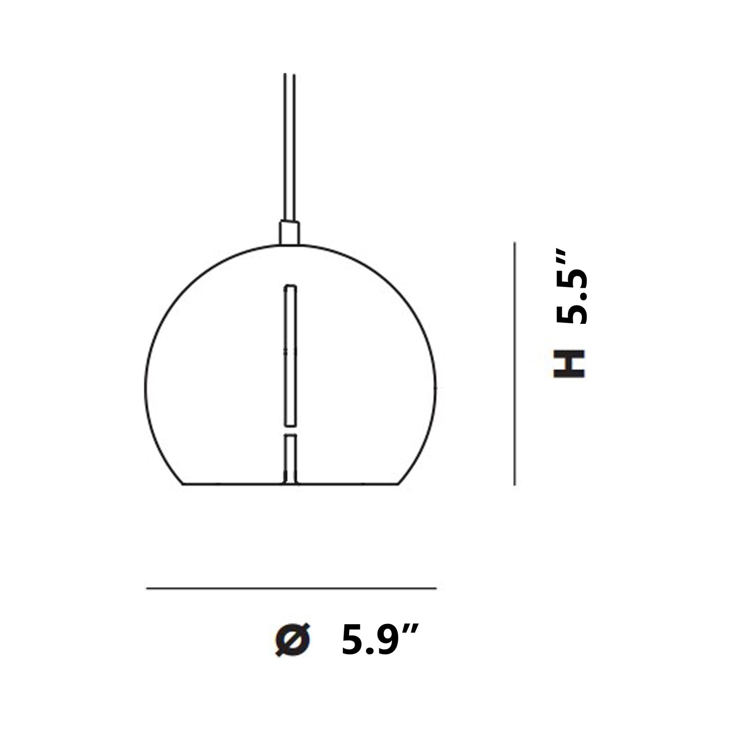 Gap Pendant Light - line drawing.