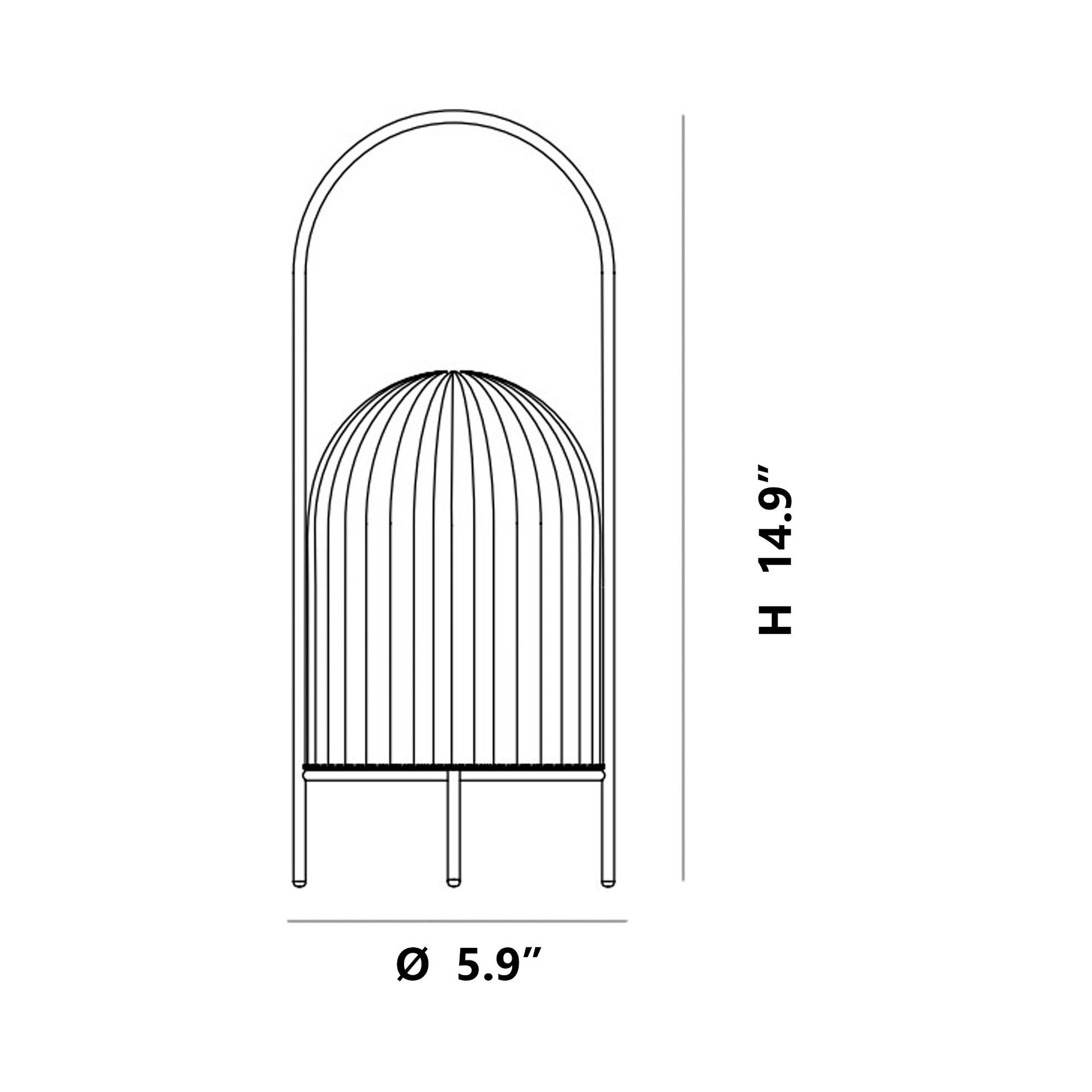 Ghost Table Lamp - line drawing.