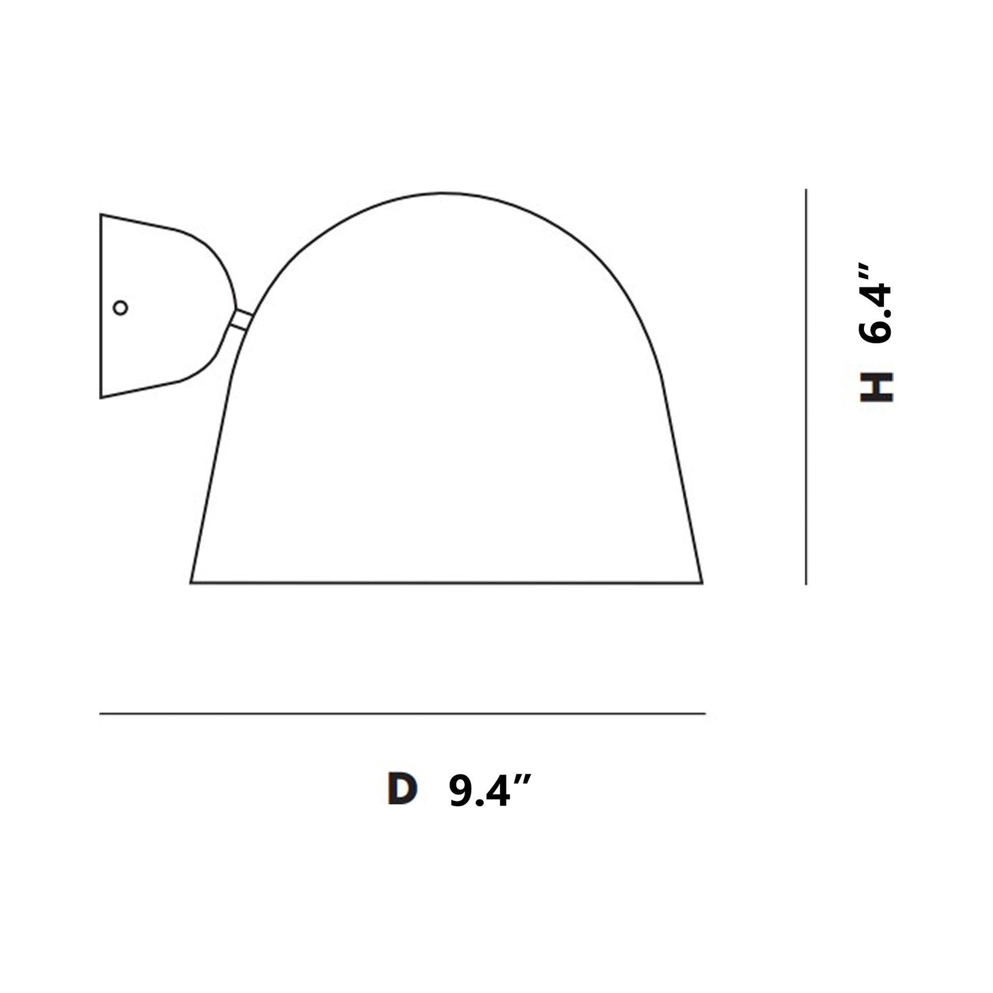 Kuppi Wall Light - line drawing.