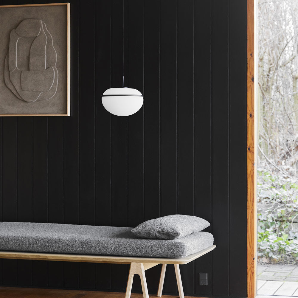 Pump Pendant Light in bedroom.