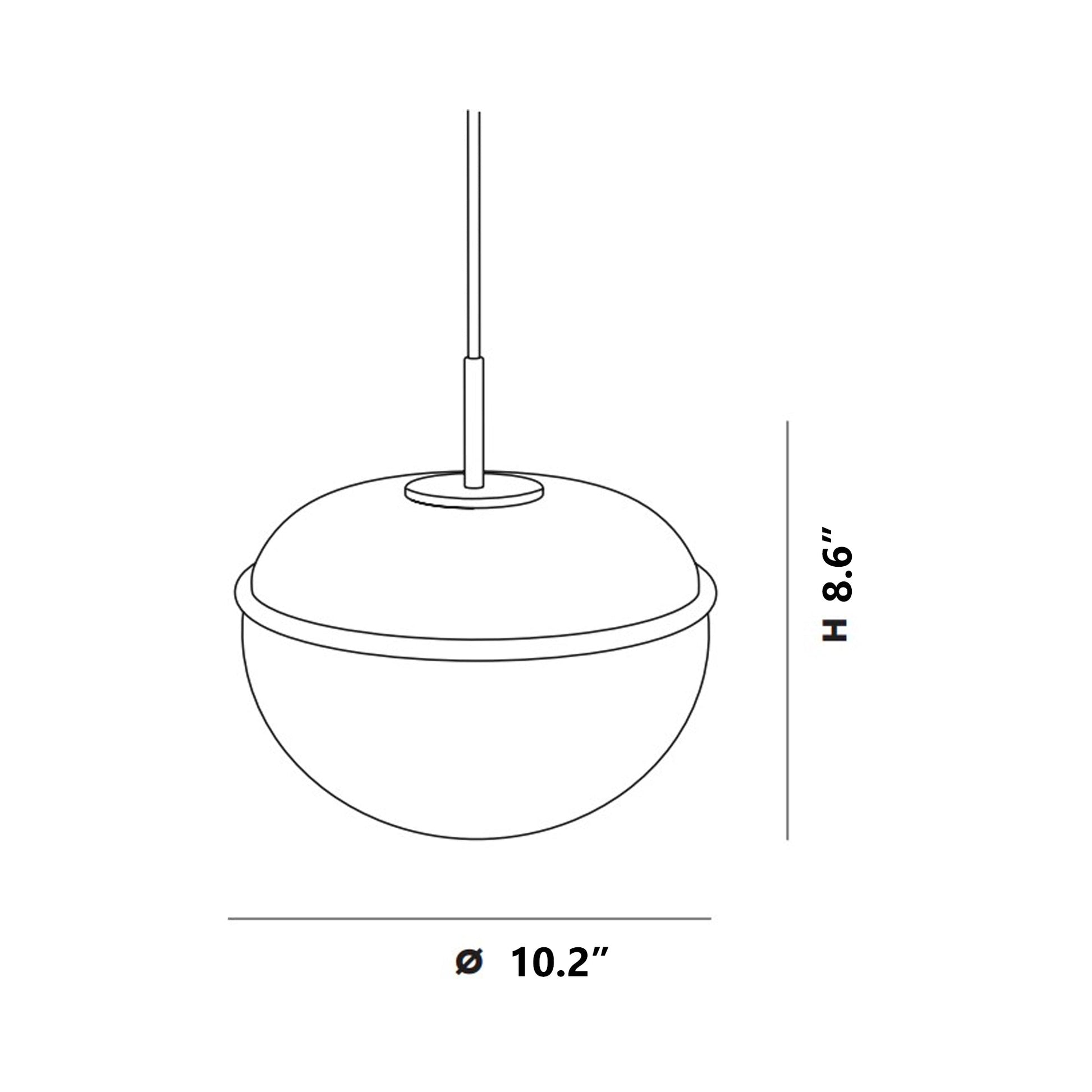 Pump Pendant Light - line drawing.