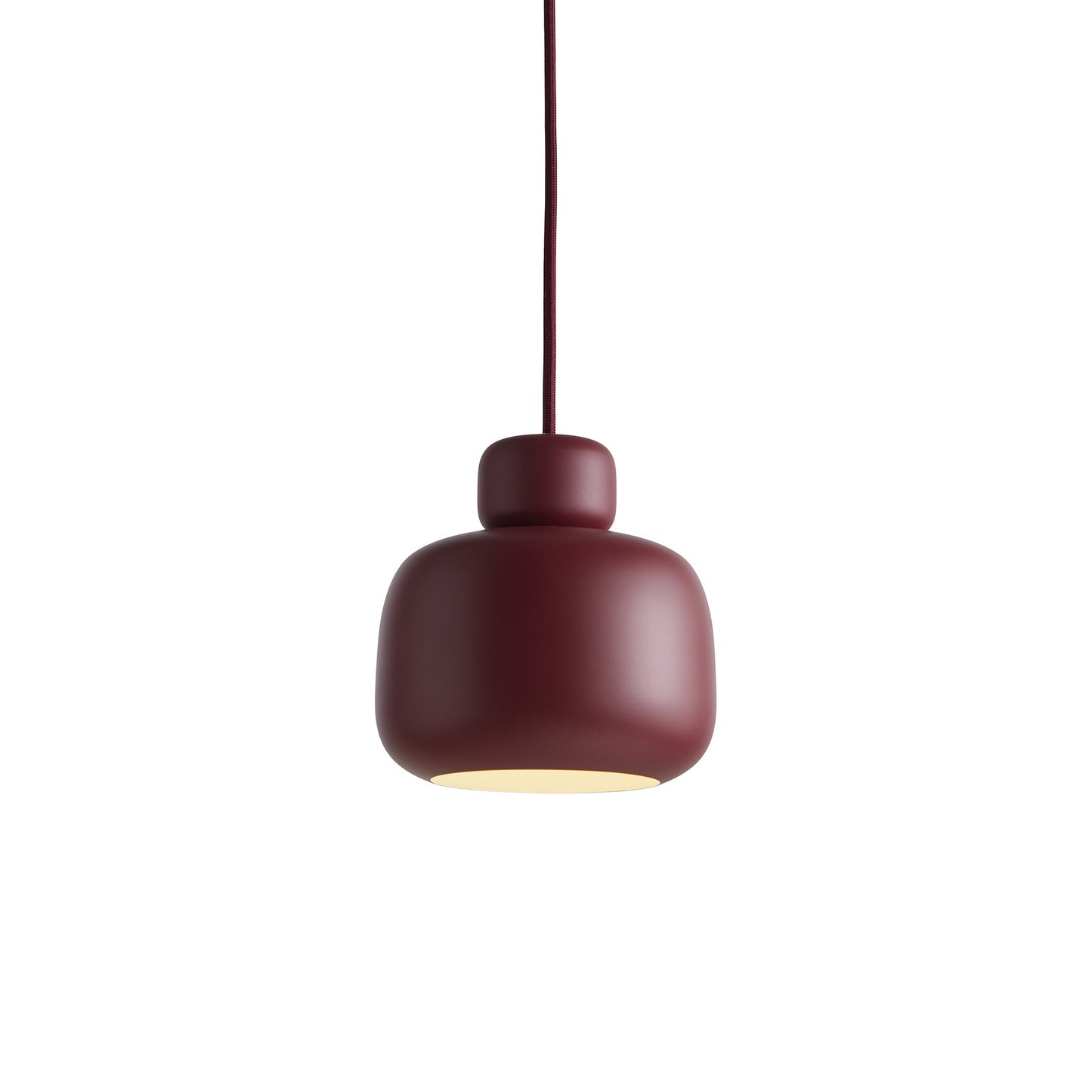 Stone Pendant Light in Deep Red (Small).