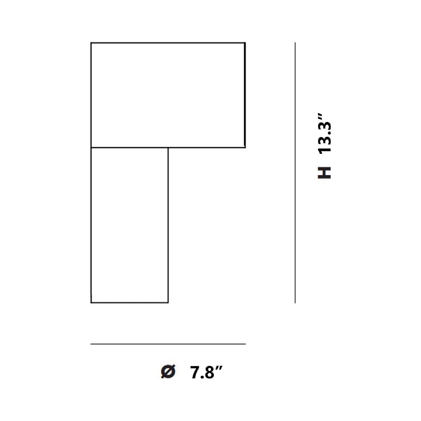 Tangent Table Lamp - line drawing.