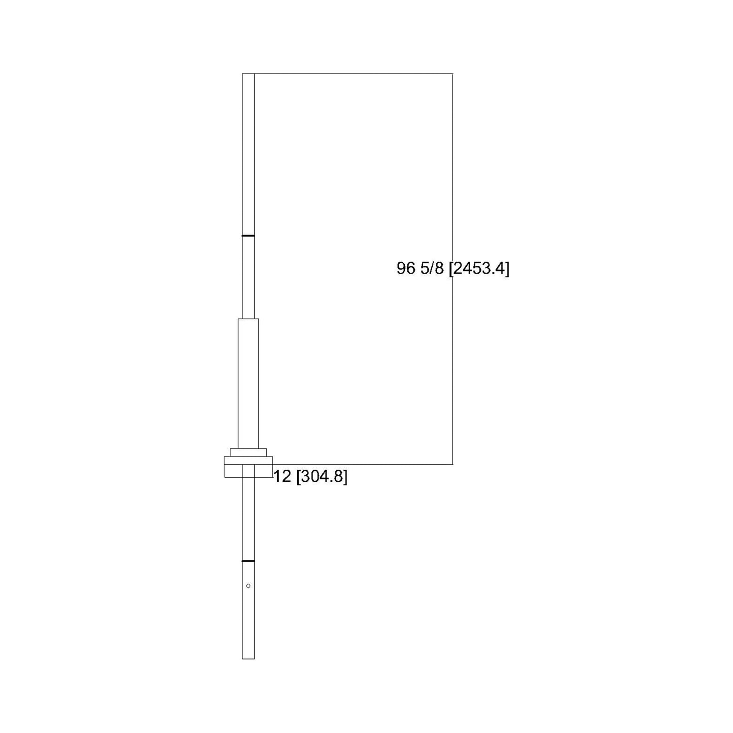 Z-Lite 5010 Outdoor Post Hardware - line drawing.
