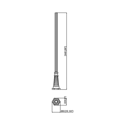 Z-Lite 5011 Outdoor Post Hardware - line drawing.