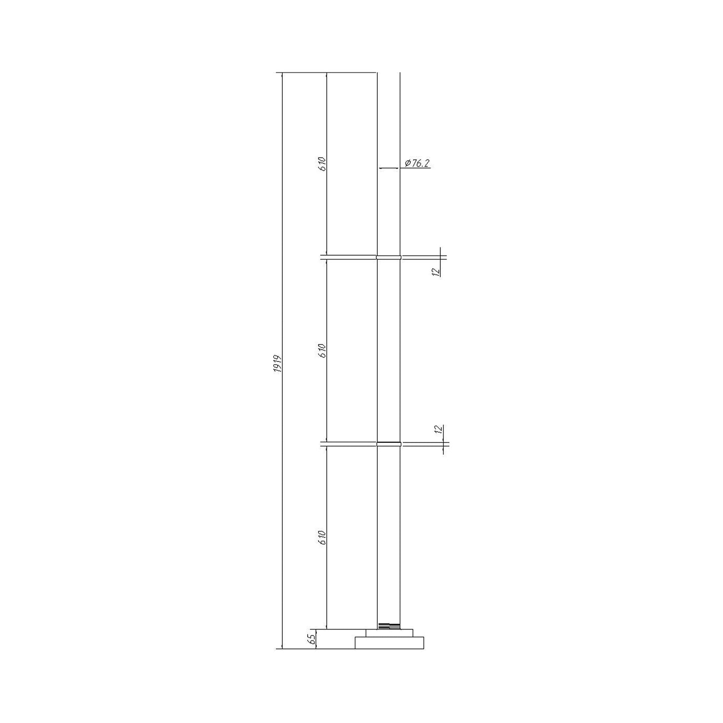 Z-Lite 5012 Outdoor Post Hardware - line drawing.